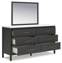 Load image into Gallery viewer, Cadmori King Upholstered Panel Bed with Mirrored Dresser and Nightstand
