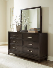 Load image into Gallery viewer, Neymorton California King Upholstered Panel Bed with Mirrored Dresser, Chest and Nightstand
