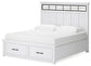 Ashbryn King Panel Storage Bed with Mirrored Dresser