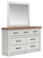 Savonport Twin Panel Bed. Dresser, Mirror and Nightstand