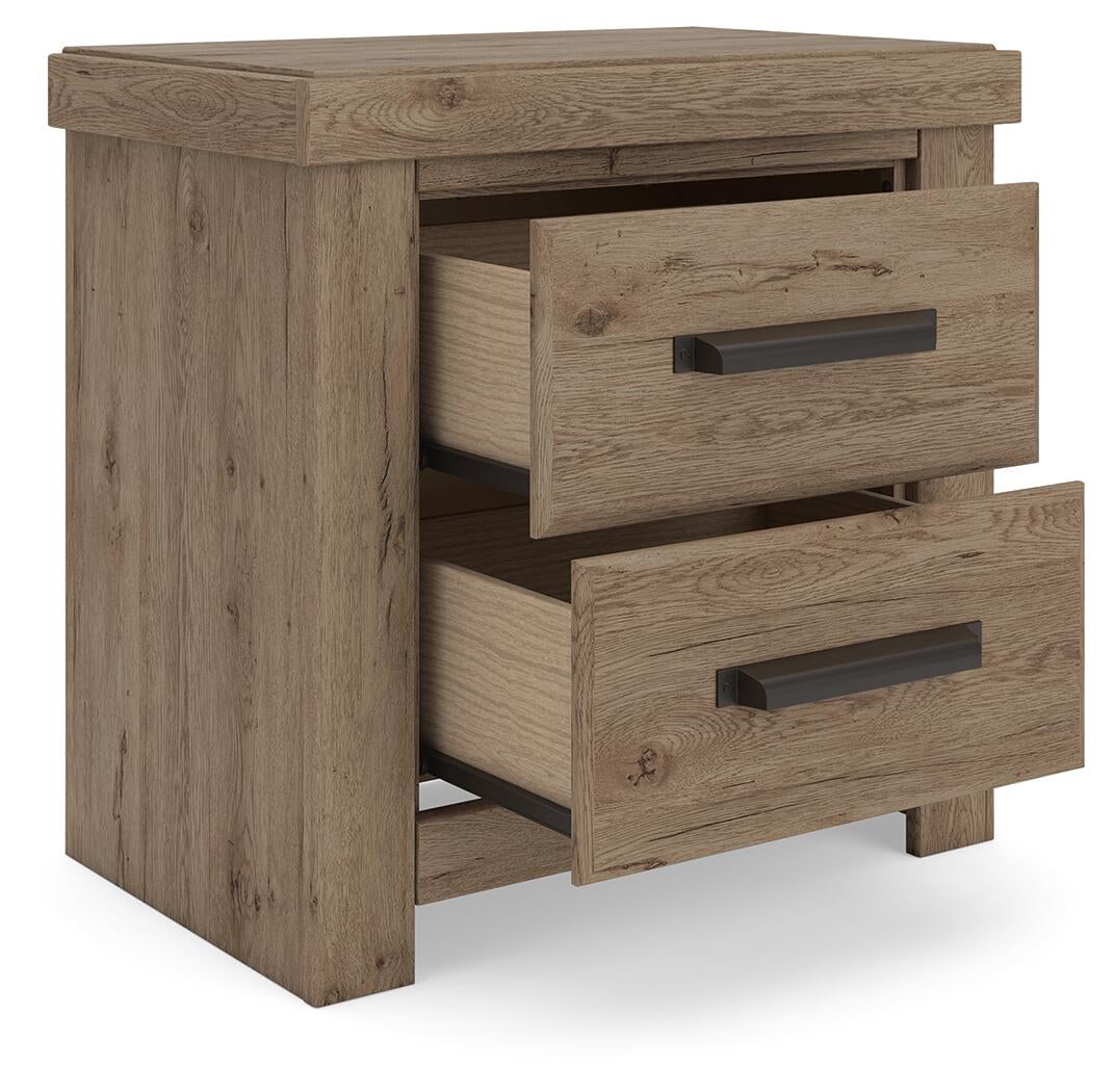 Garistyn Queen Panel Storage Bed. Dresser, Mirror and Nightstand