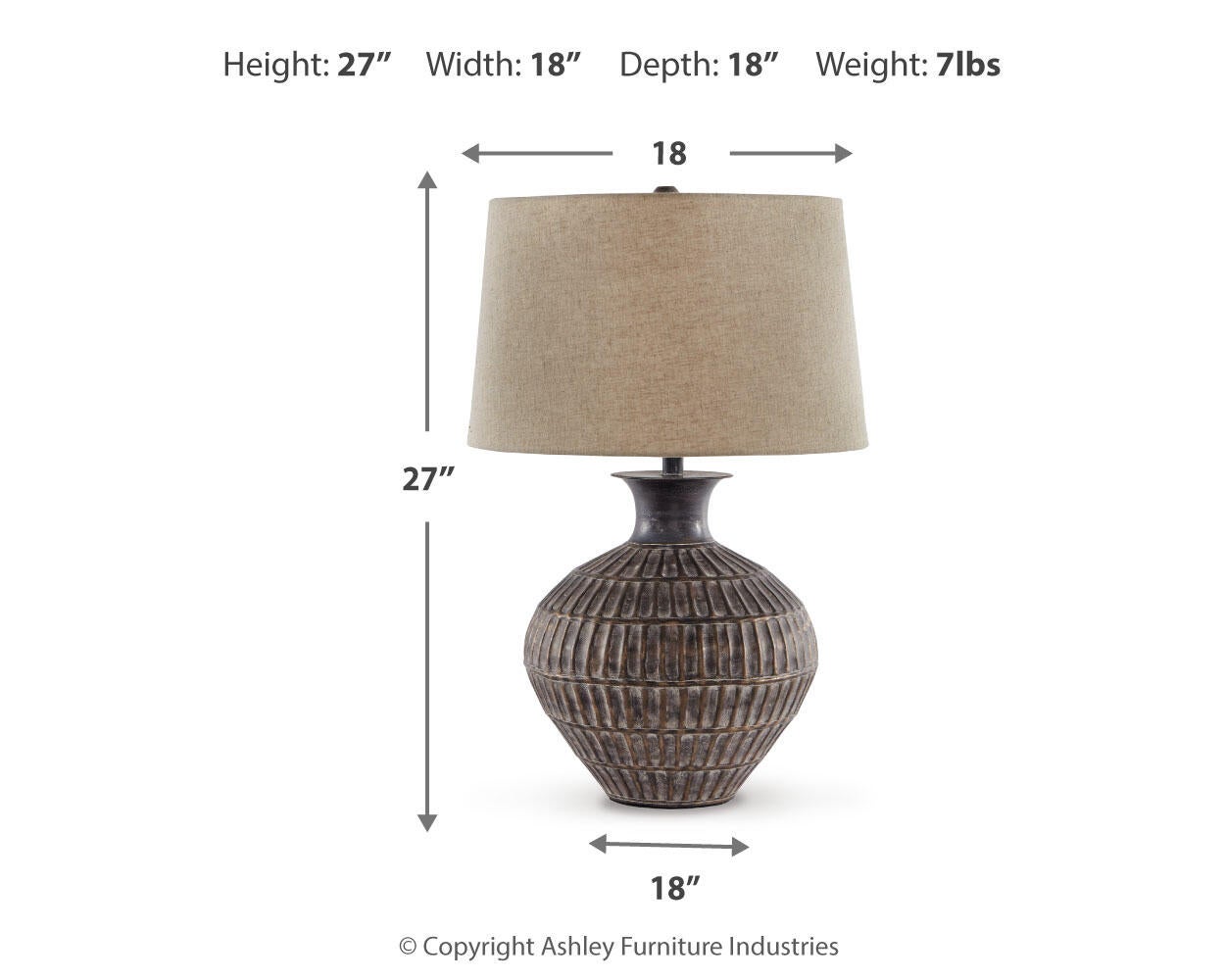 Magan Metal Table Lamp (1/CN)