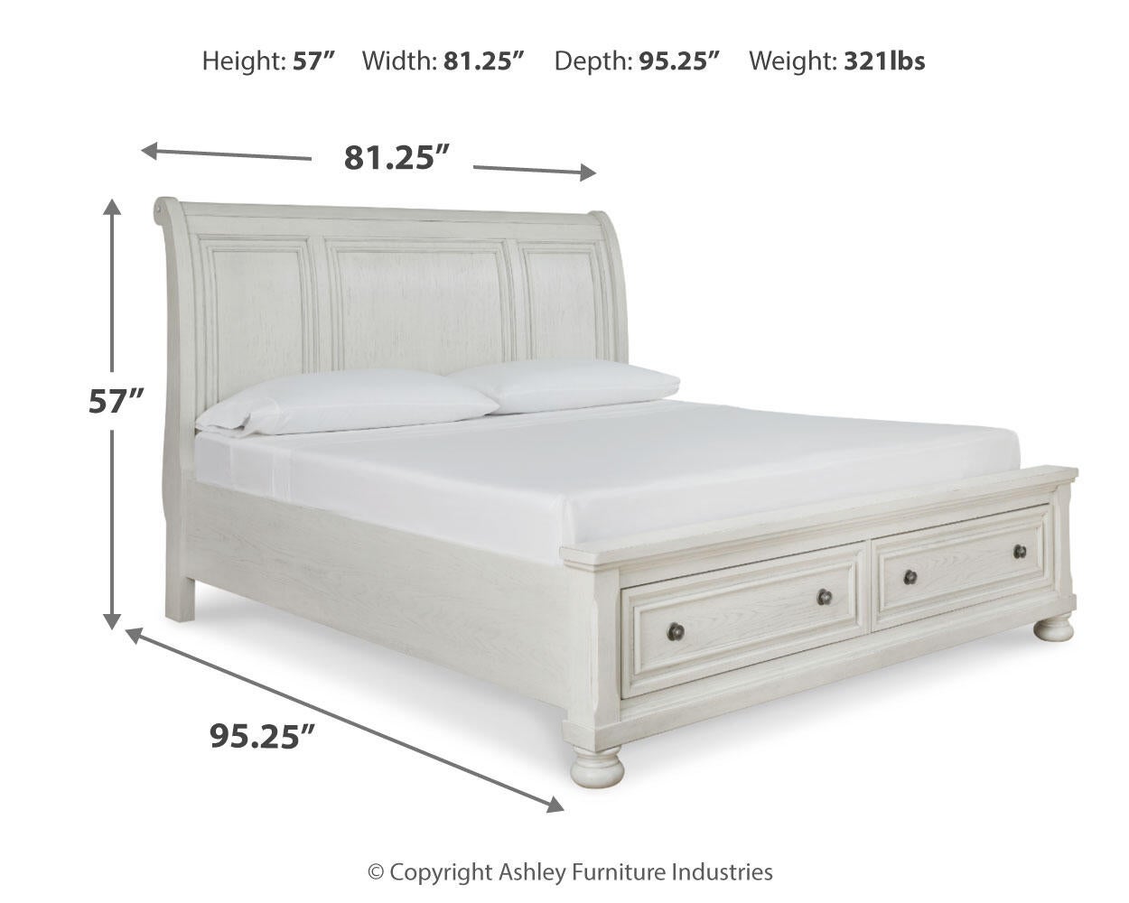 Robbinsdale King Sleigh Bed with Storage
