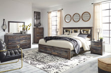 Load image into Gallery viewer, Drystan Queen Bookcase Bed with 2 Storage Drawers with Mirrored Dresser and Chest
