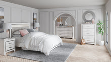 Load image into Gallery viewer, Altyra Queen Panel Headboard with Mirrored Dresser and 2 Nightstands
