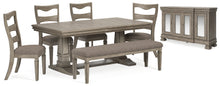 Load image into Gallery viewer, Lexorne Dining Table and 4 Chairs and Bench with Storage
