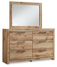 Load image into Gallery viewer, Hyanna Queen Panel Bed with Storage with Mirrored Dresser and Nightstand
